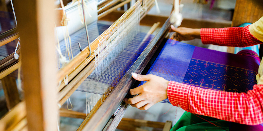 Silk weaving
