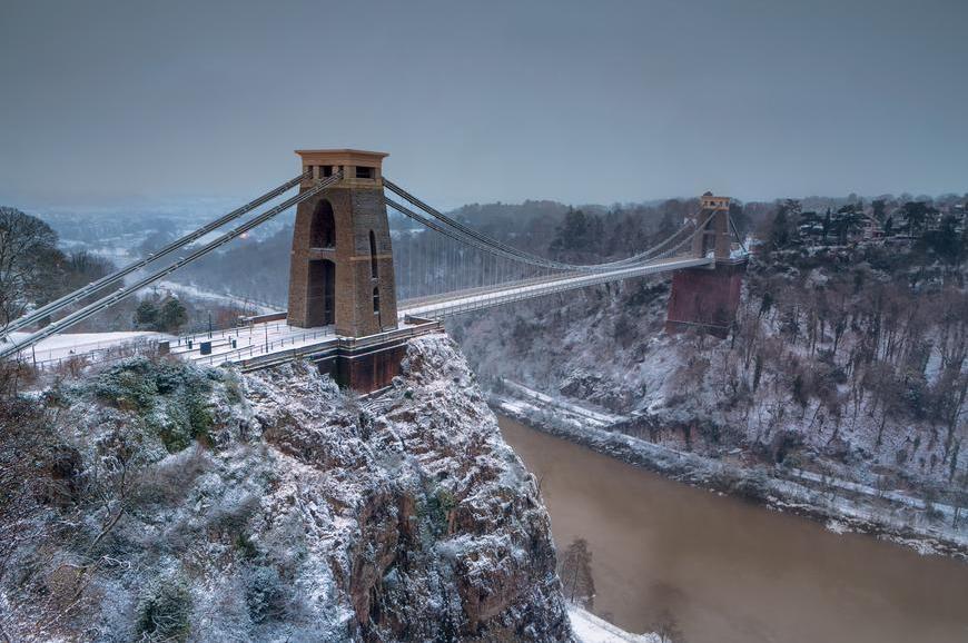 Winter view of Clifton Suspension Bridge